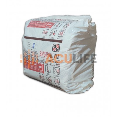 АБЭКС ВиброШум акустический мат (1,5м х 10м х 10мм (15 м2)