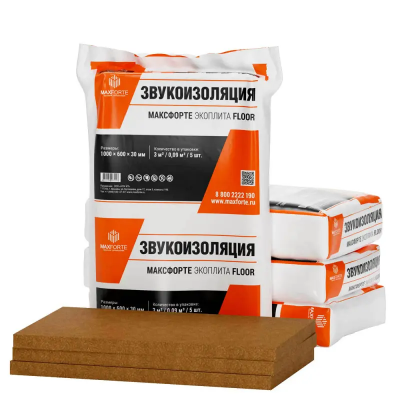 МаксФорте ЭКОплита Floor  | 1000 Х 600 Х 30 Мм | 3 М²/0,09 М³