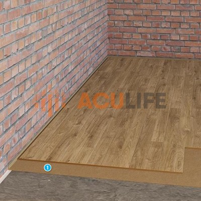 Звукоизоляция под финишное напольное покрытие с применением Акуфлекс