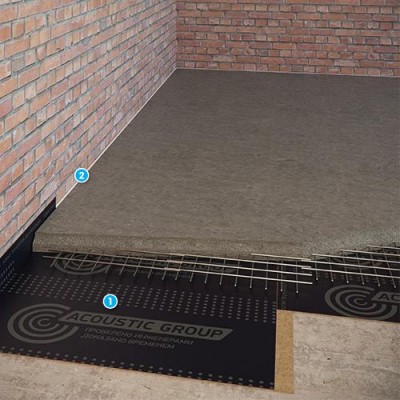 Гидро-звукоизоляционный пол с применением Шуманет-100 Комби